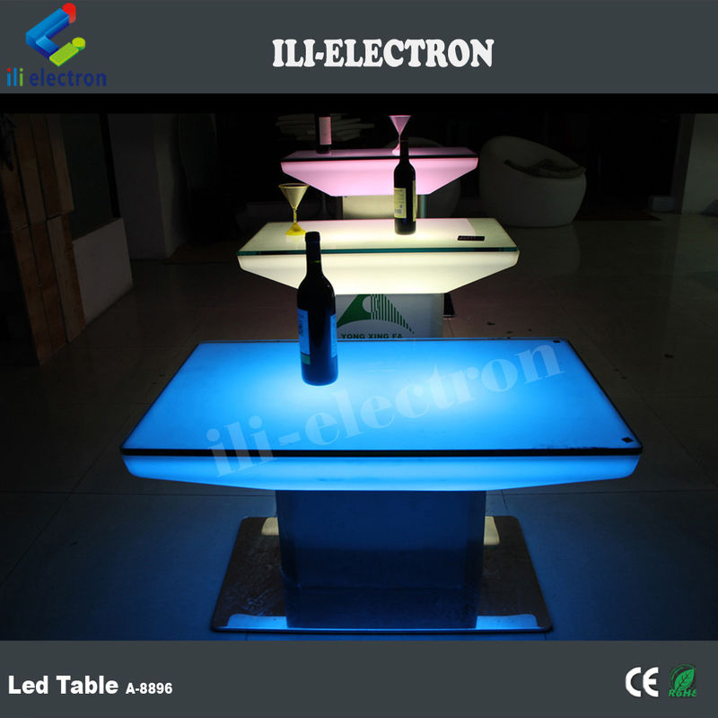 Outdoor&amp; Indoor Mengubah Warna Plastik Square LED Meja Makan