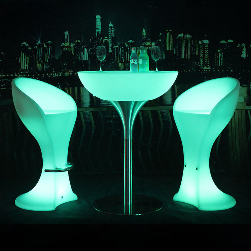 Hot sale pabrik penawaran langsung berputar cetakan plastik LED meja bar dengan stainless steel