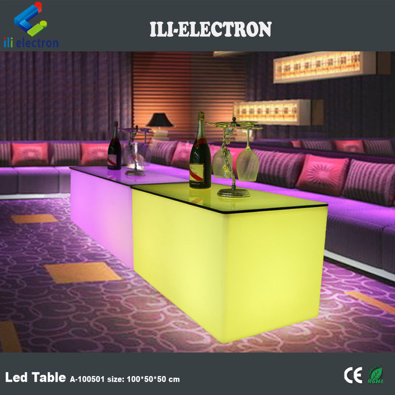 PE Plastik LED persegi panjang kubus lampu Bar Meja Berubah Warna Dengan Remote Control Untuk Klub
