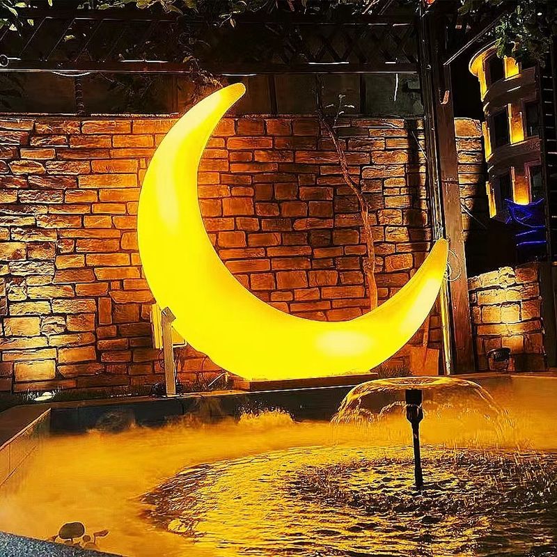 Fasilitas Rekreasi Ayunan Plastik Led Moon Chair 16 Warna Berubah