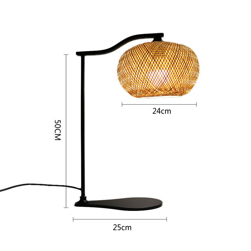 Lampu Meja Samping Tempat Tidur Bambu 2700K Lembut Putih Panas Untuk Dekorasi Rumah